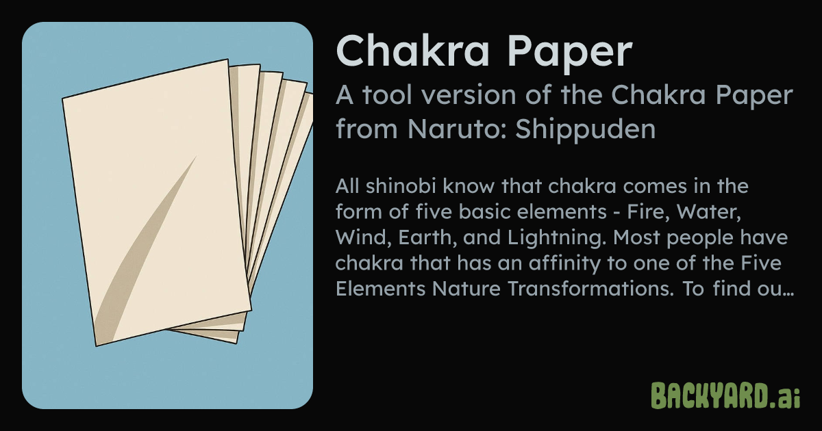 Backyard AI | Chakra Paper
