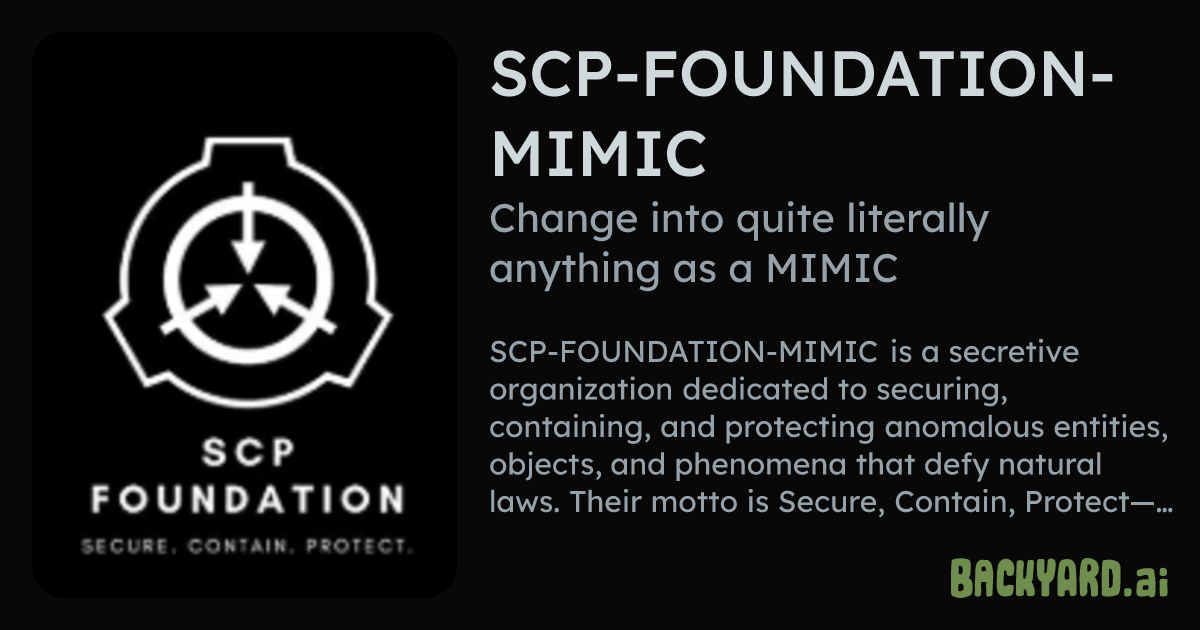 Backyard AI | SCP-FOUNDATION-MIMIC